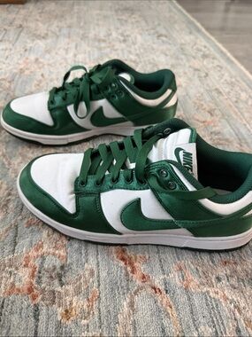 Green Satin Nike Dunks